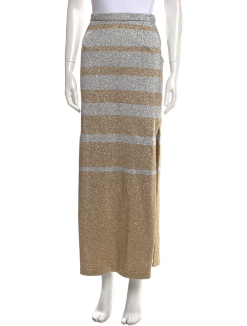 Paco Rabanne Colorblock Pattern Long Skirt