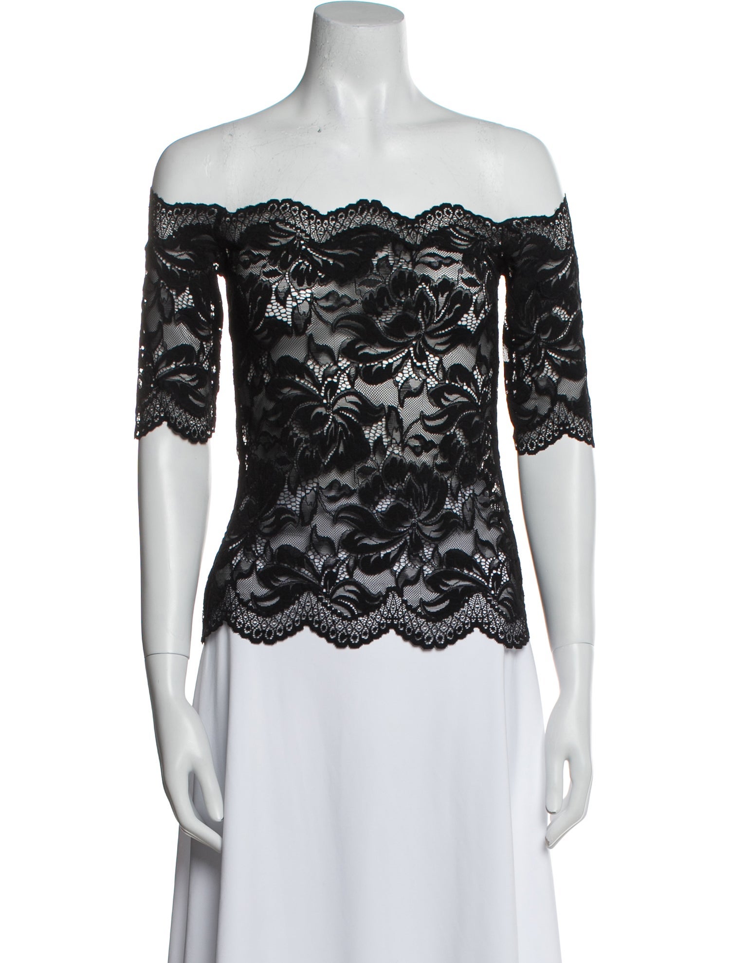 Paco Rabanne Lace Pattern Off-The-Shoulder Top