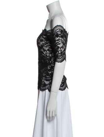 Paco Rabanne Lace Pattern Off-The-Shoulder Top