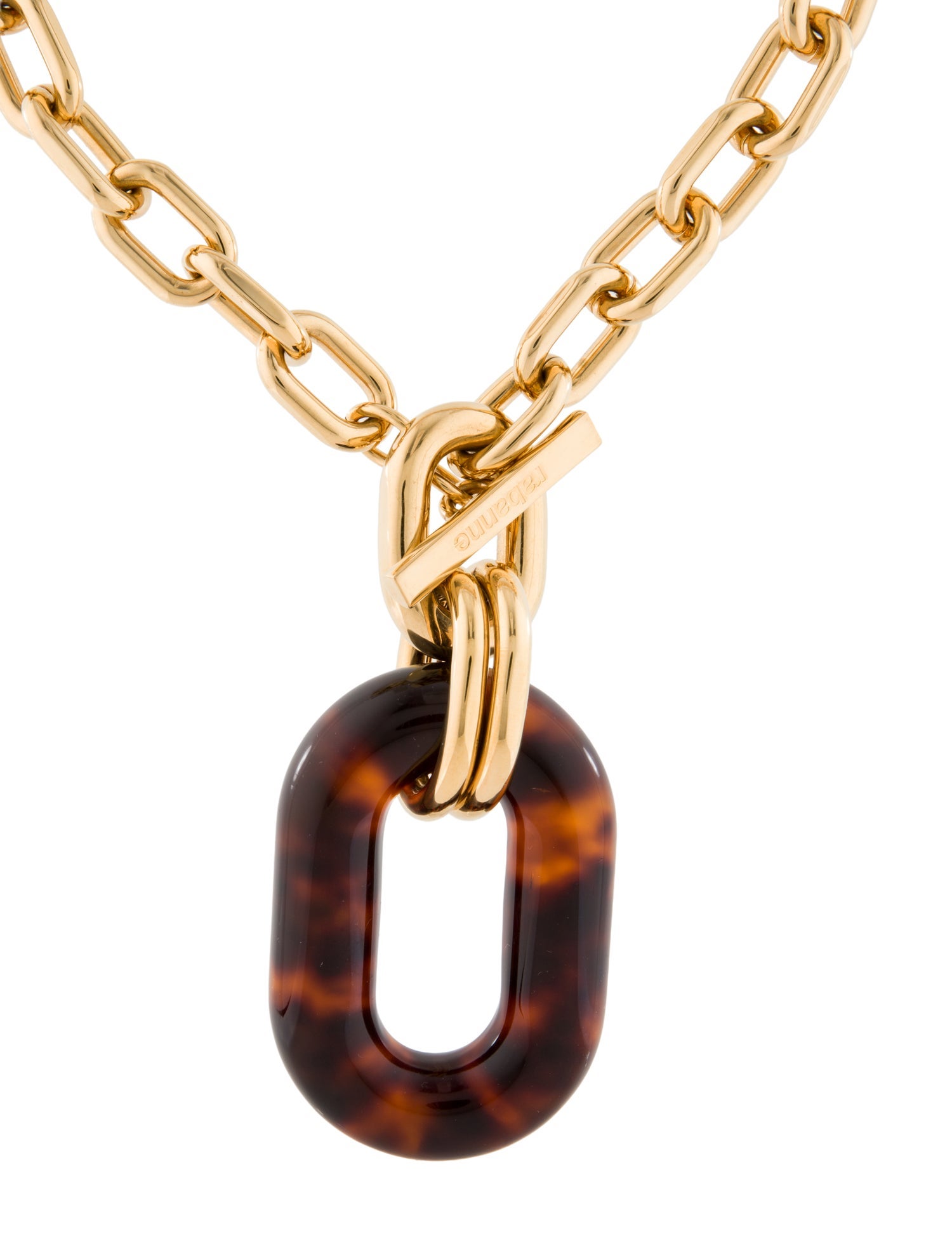 Paco Rabanne Resin XL Link Tartaruga Necklace