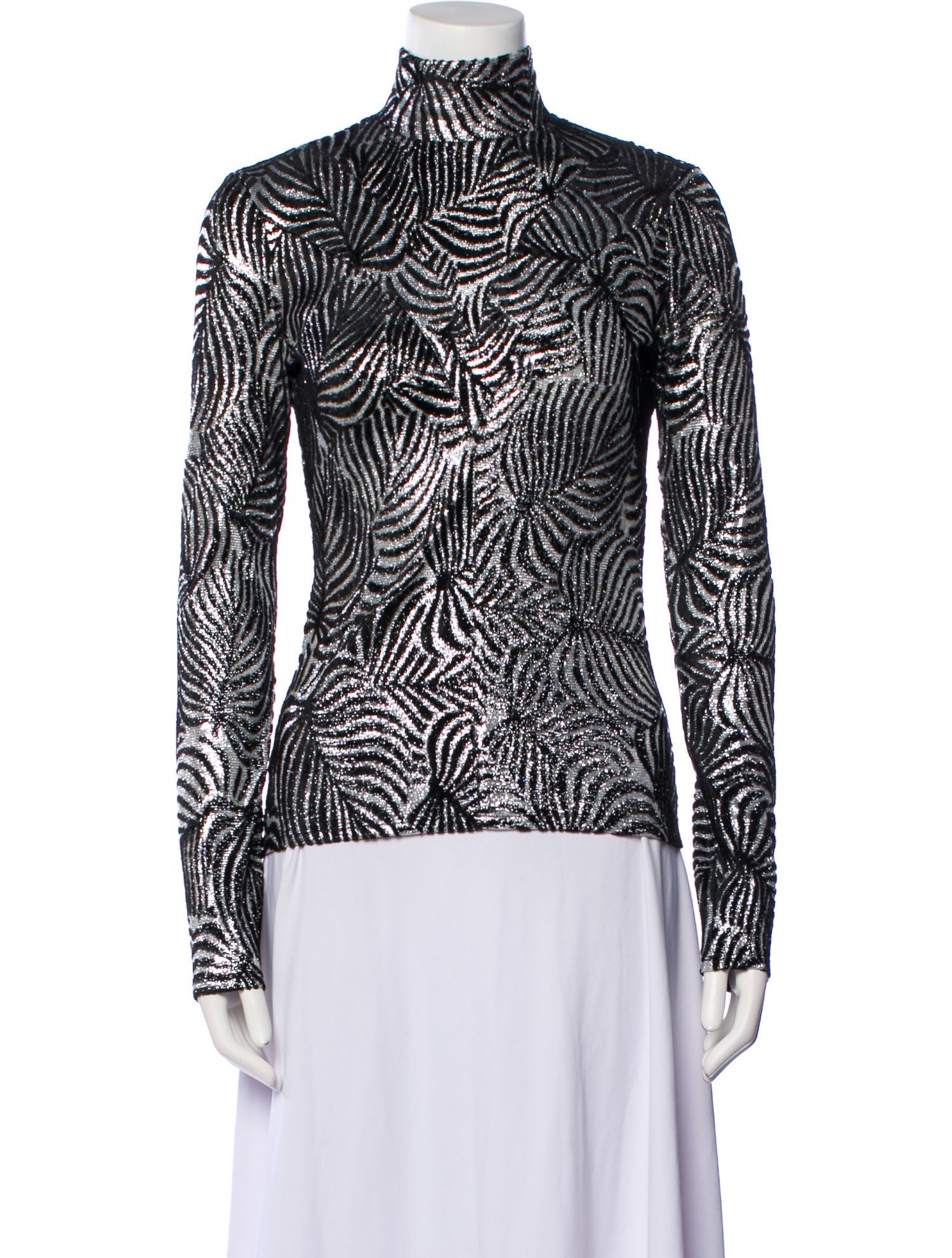 Paco Rabanne Printed Turtleneck Top