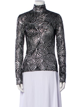 Paco Rabanne Printed Turtleneck Top