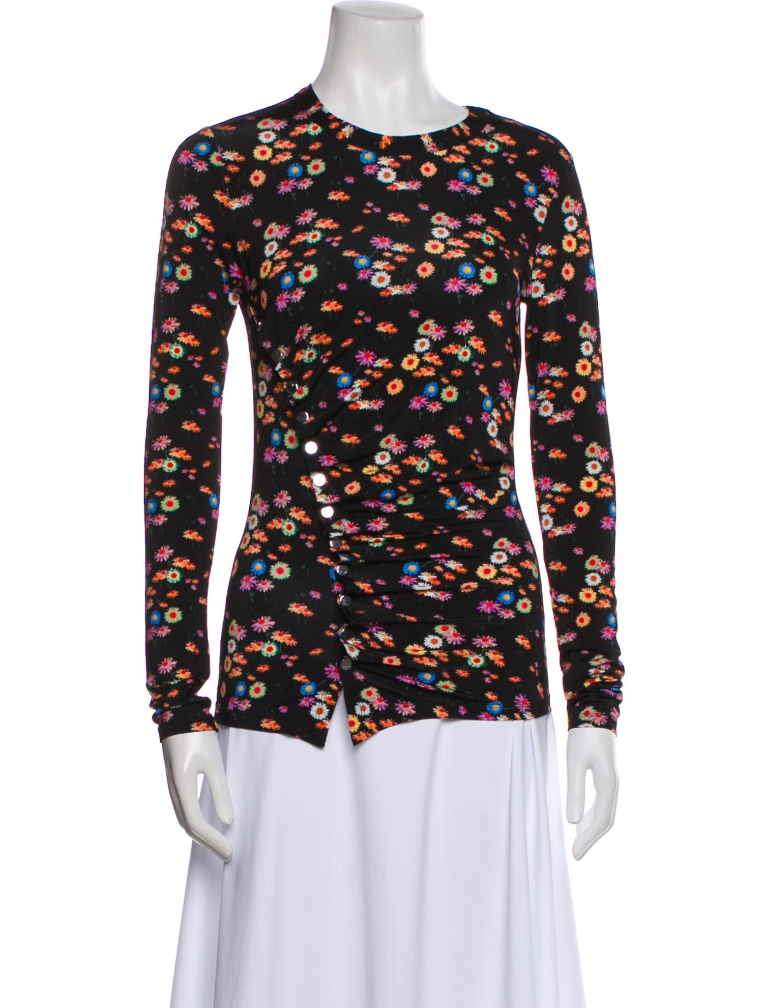 Paco Rabanne Floral Print Crew Neck Top