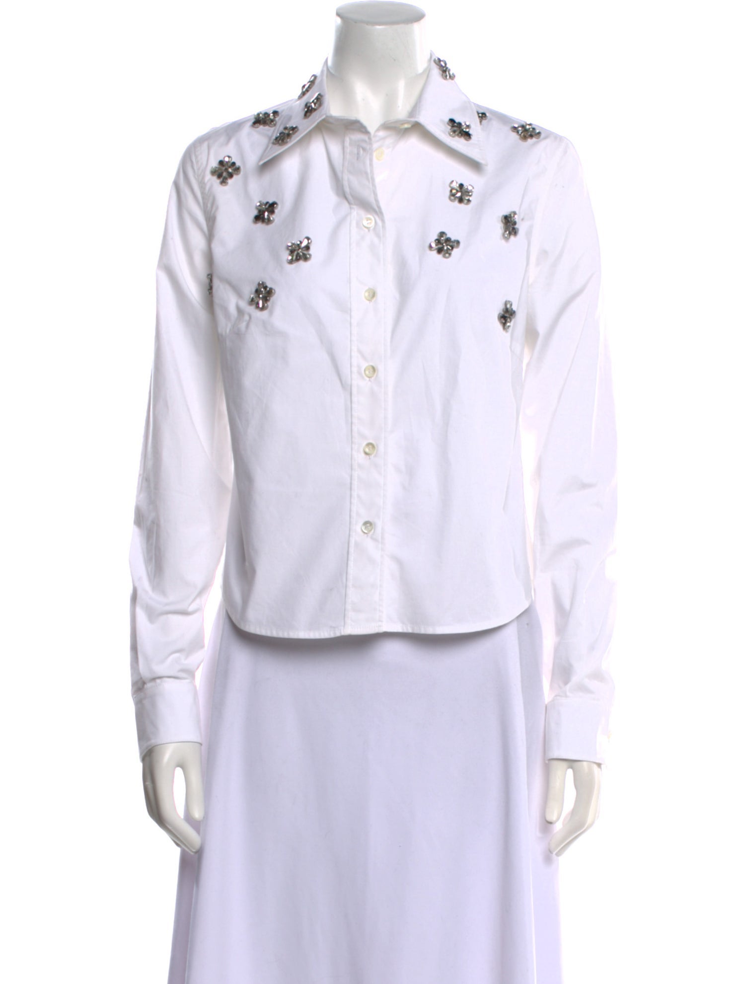 Paco Rabanne Long Sleeve Button-Up Top
