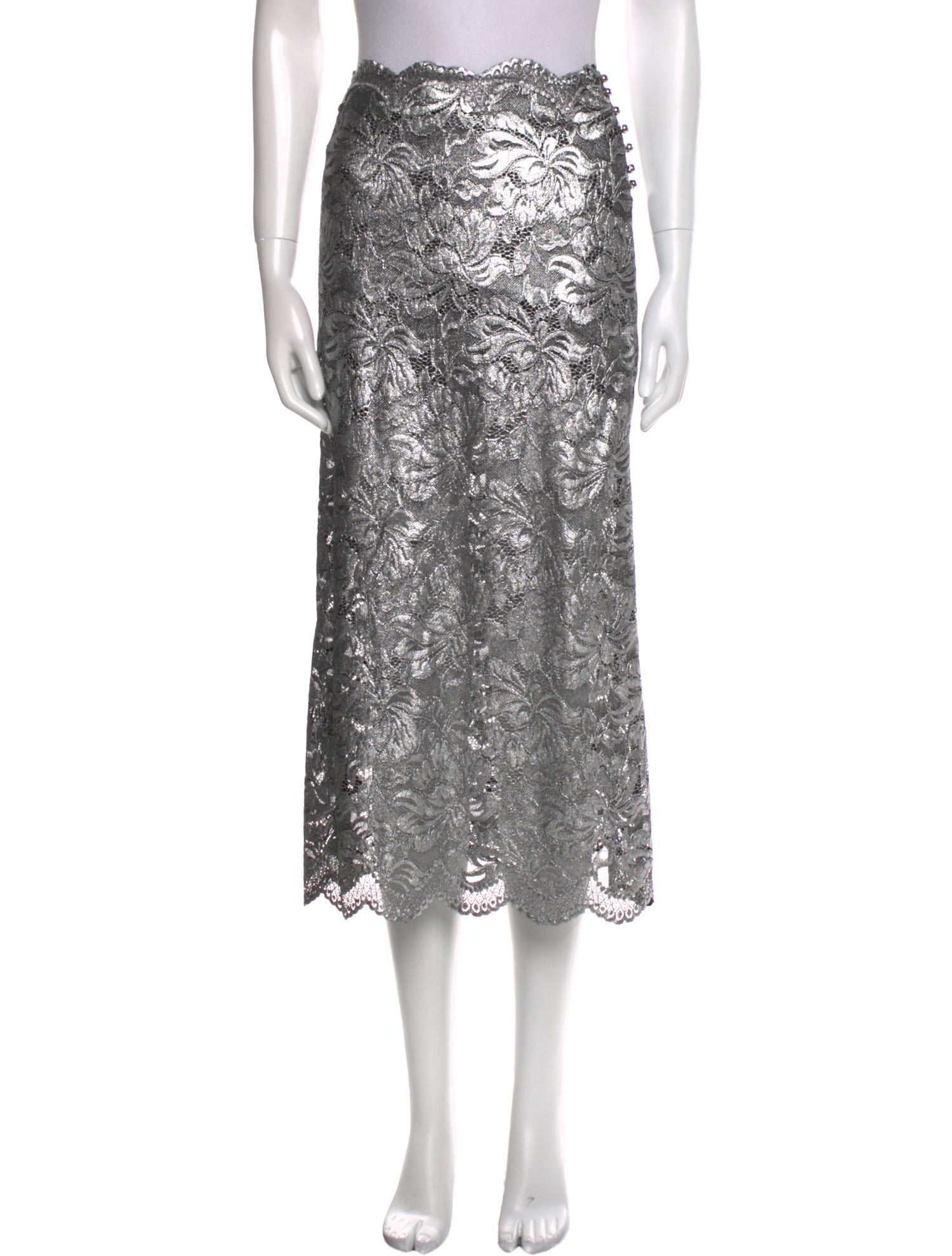 Paco Rabanne Lace Pattern Midi Length Skirt