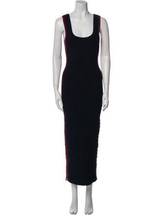 Paco Rabanne Scoop Neck Long Dress