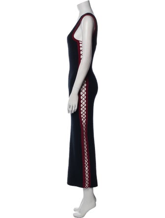 Paco Rabanne Scoop Neck Long Dress