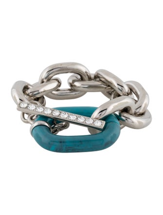 Paco Rabanne Crystal & Enamel XL Link Bracelet