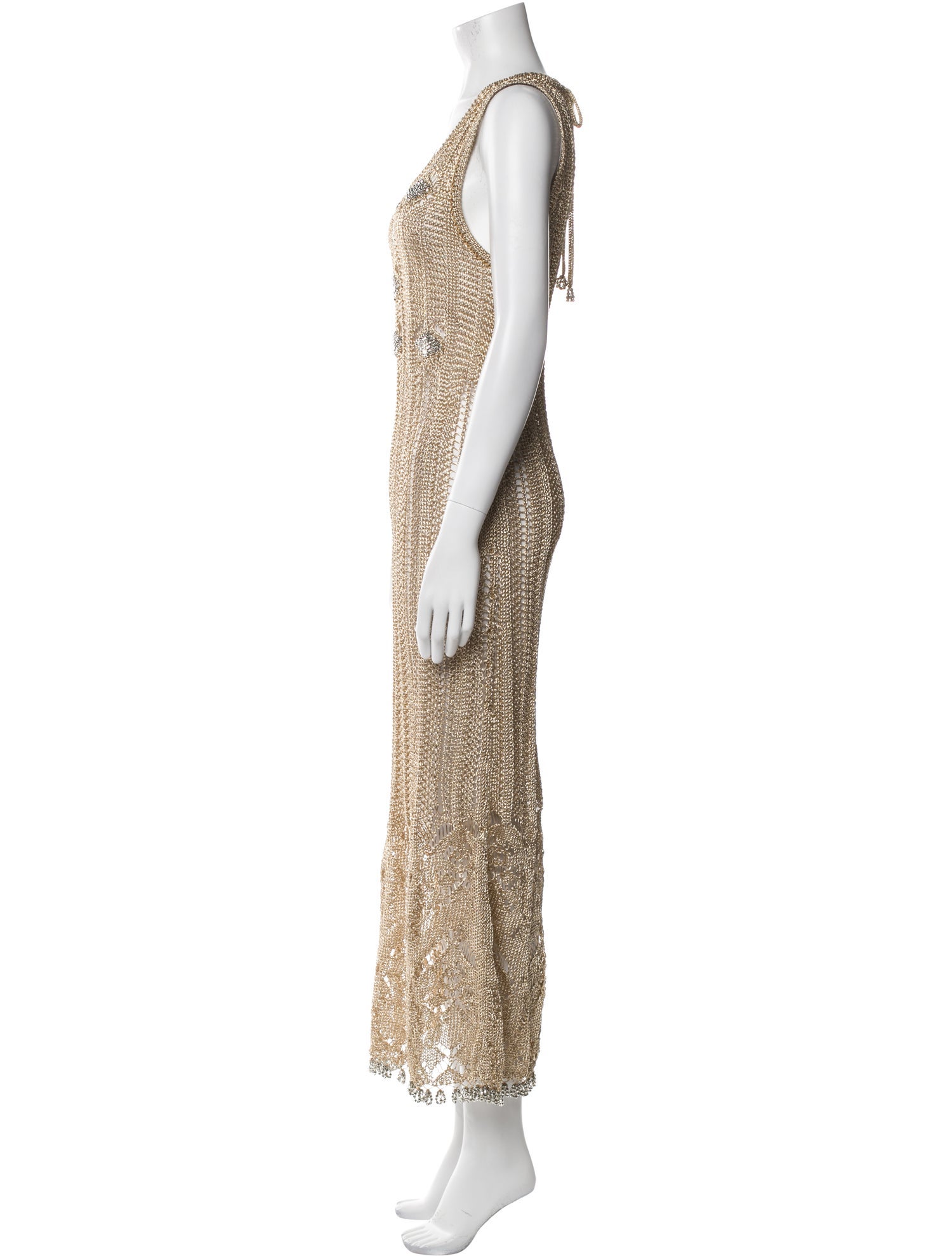 Paco Rabanne Scoop Neck Long Dress