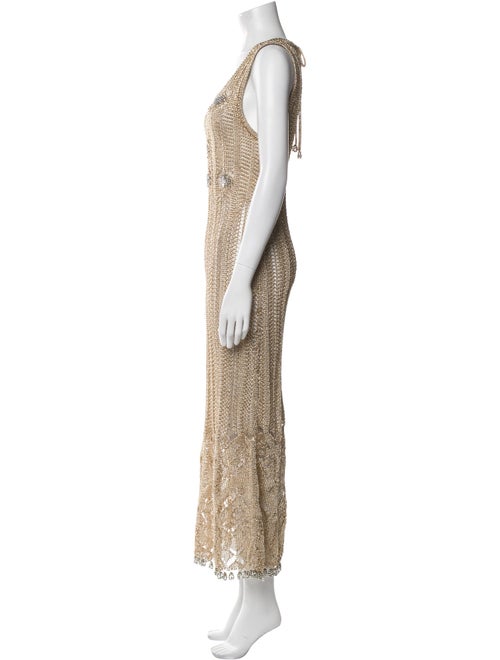 Paco Rabanne Scoop Neck Long Dress