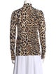 Paco Rabanne Animal Print Mock Neck Blouse