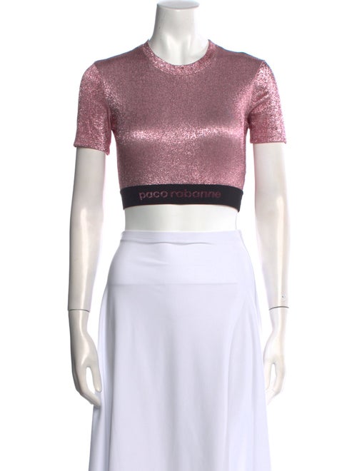 Paco Rabanne Crew Neck Short Sleeve Crop Top