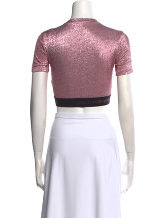 Paco Rabanne Crew Neck Short Sleeve Crop Top