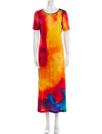 Paco Rabanne Tie-Dye Print Long Dress