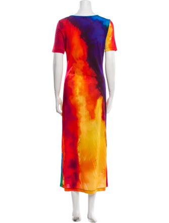Paco Rabanne Tie-Dye Print Long Dress