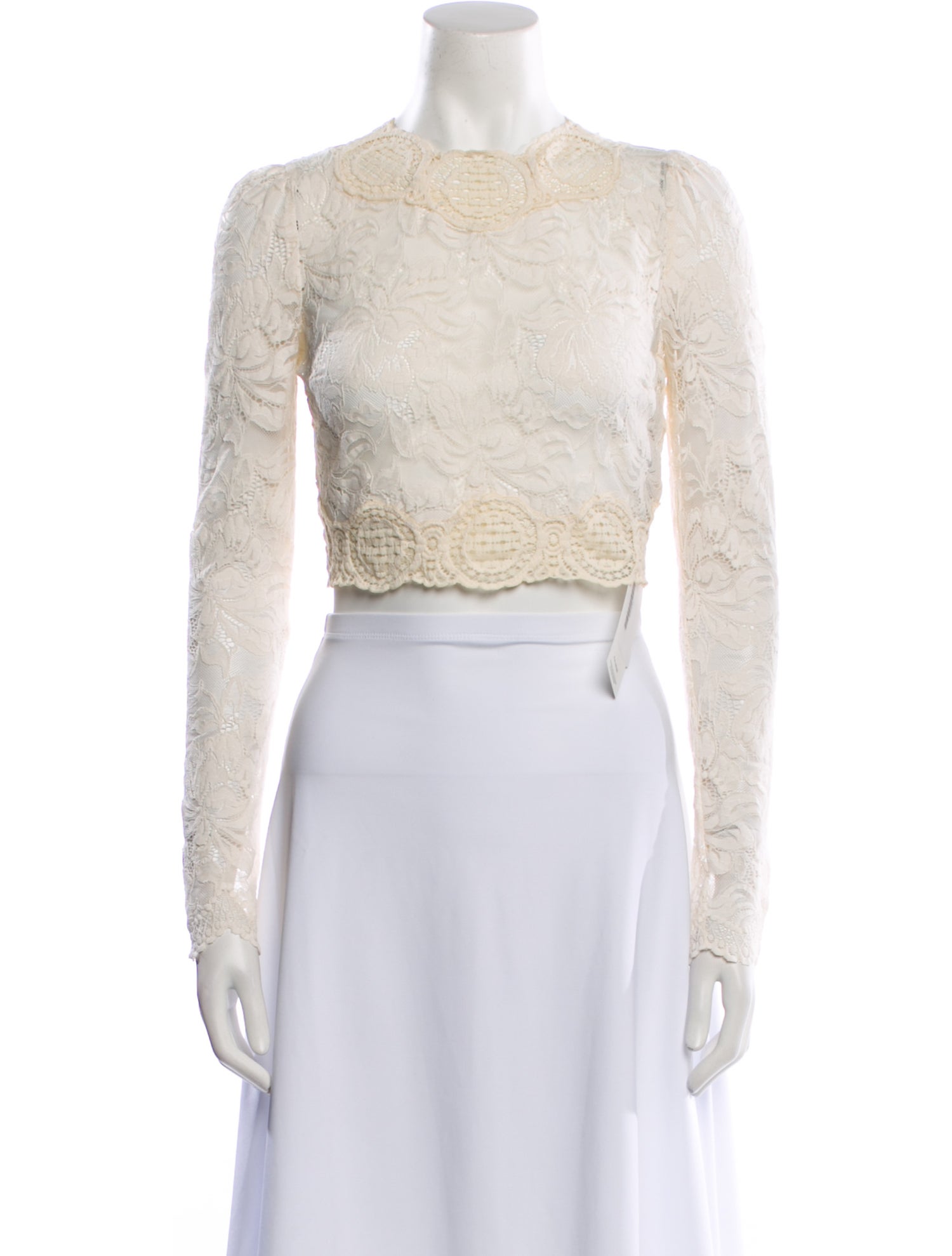 Paco Rabanne Crew Neck Long Sleeve Crop Top