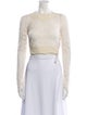Paco Rabanne Crew Neck Long Sleeve Crop Top
