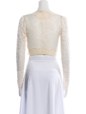 Paco Rabanne Crew Neck Long Sleeve Crop Top