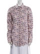 Paco Rabanne Floral Print Long Sleeve Button-Up Top