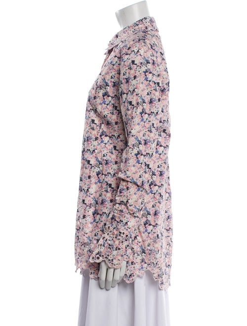 Paco Rabanne Floral Print Long Sleeve Button-Up Top
