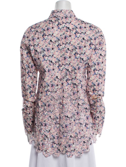 Paco Rabanne Floral Print Long Sleeve Button-Up Top