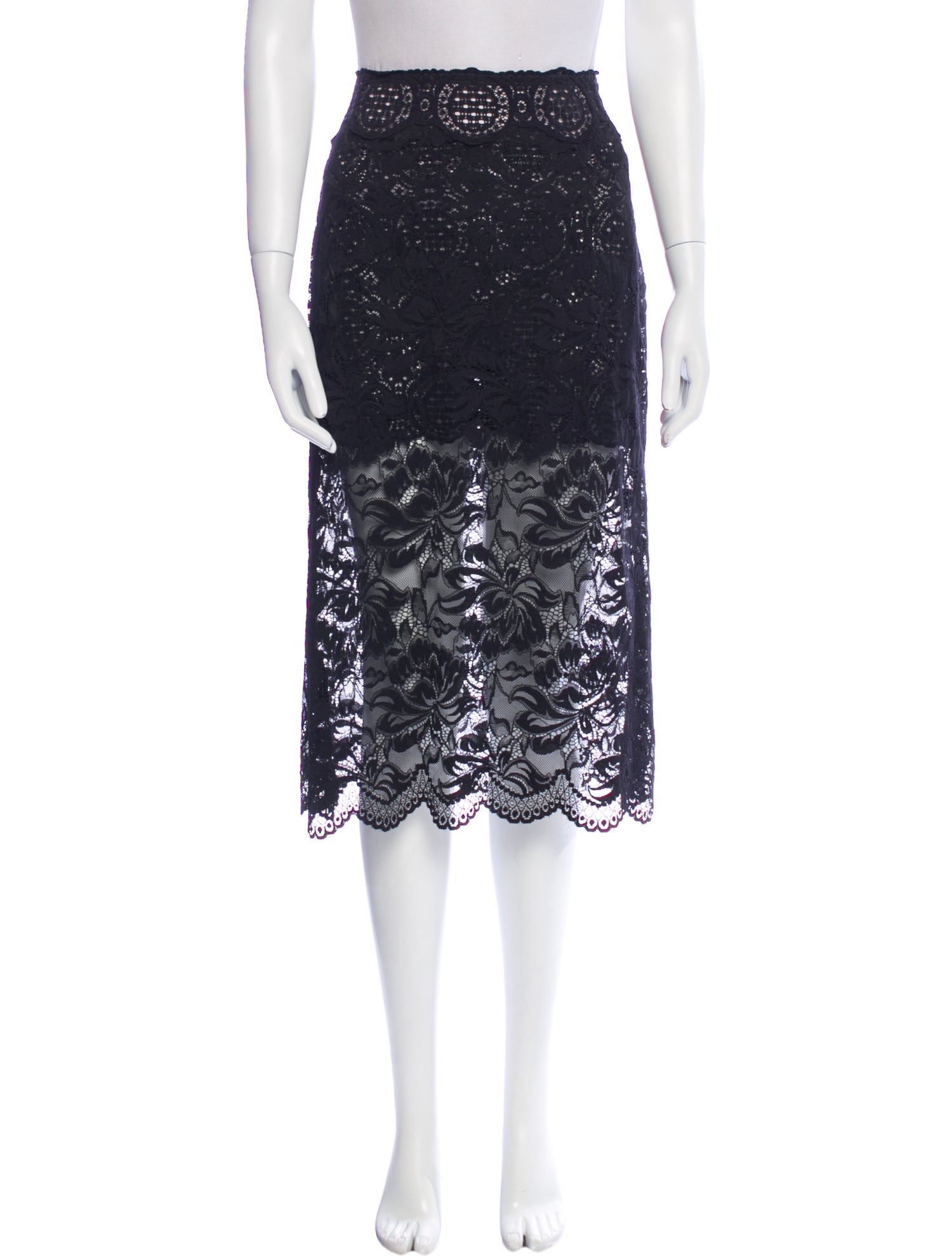 Paco Rabanne Lace Pattern Knee-Length Skirt