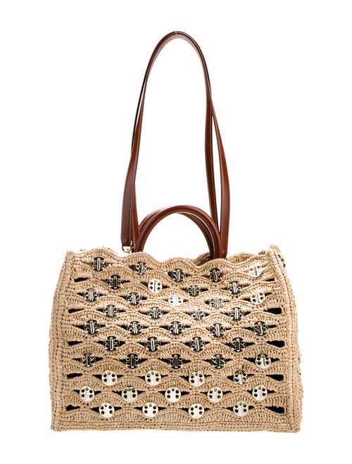 Paco Rabanne Raffia Top Handle Bag