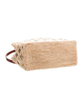 Paco Rabanne Raffia Top Handle Bag