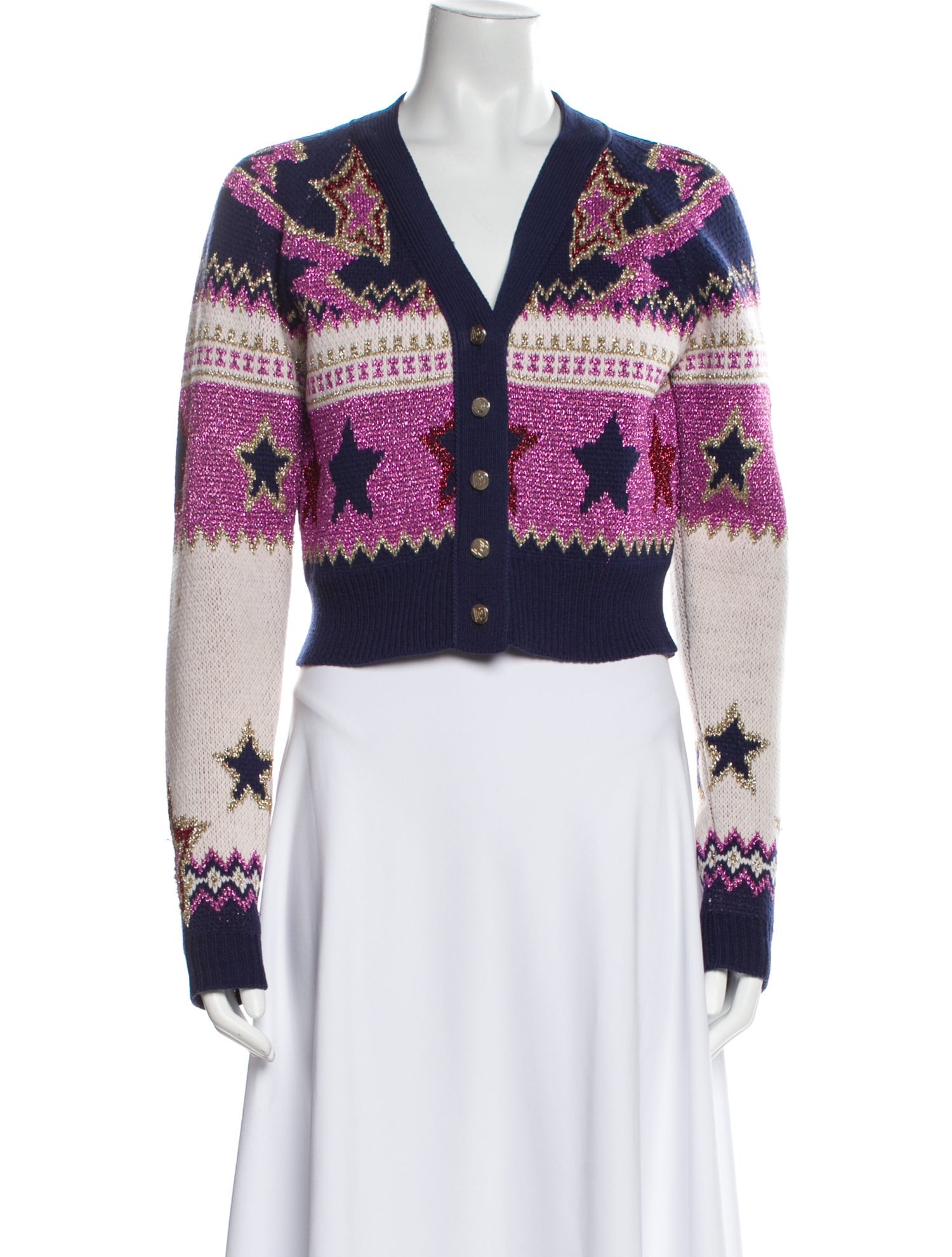 Paco Rabanne Striped V-Neck Sweater