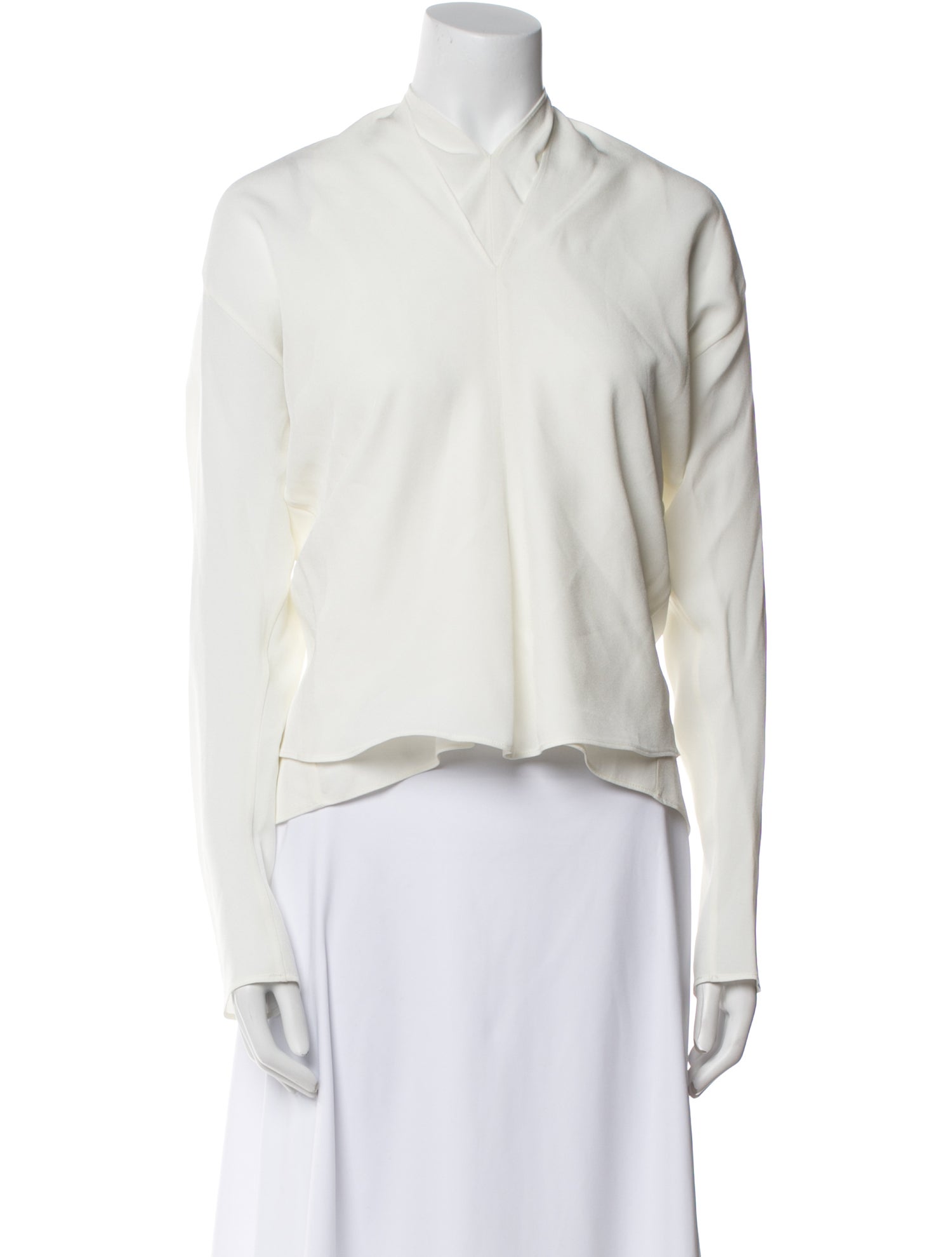 Paco Rabanne V-Neck Long Sleeve Crop Top
