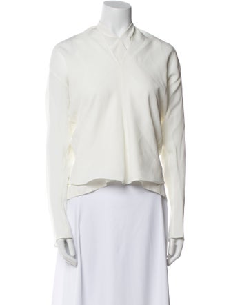 Paco Rabanne V-Neck Long Sleeve Crop Top