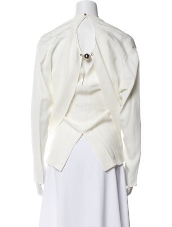 Paco Rabanne V-Neck Long Sleeve Crop Top