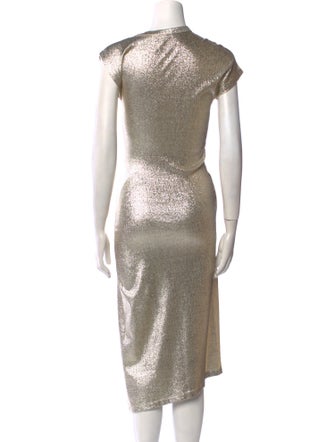 Paco Rabanne Crew Neck Long Dress