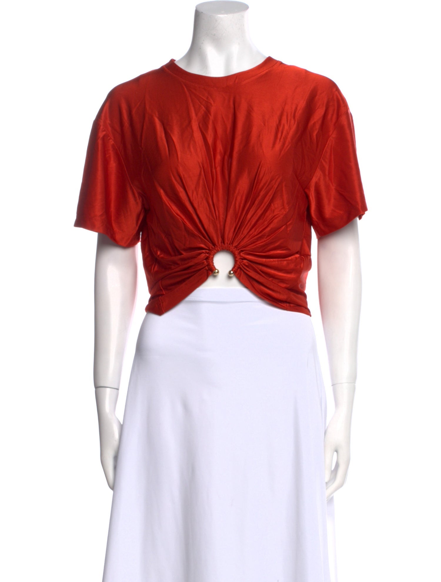 Paco Rabanne Crew Neck Short Sleeve Crop Top w/ Tags