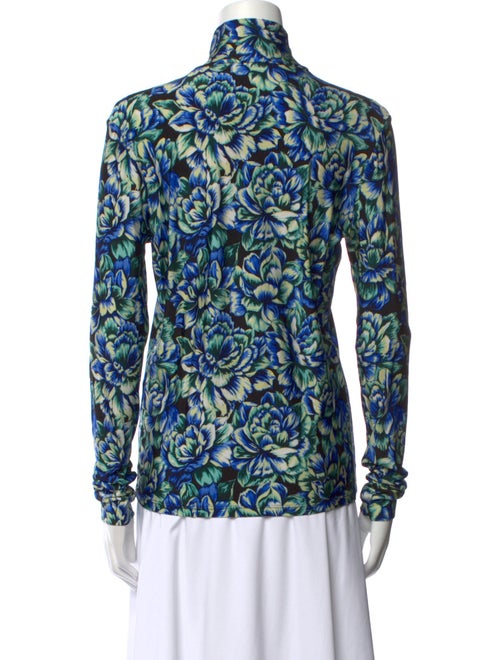 Paco Rabanne Printed Mock Neck Button-Up Top