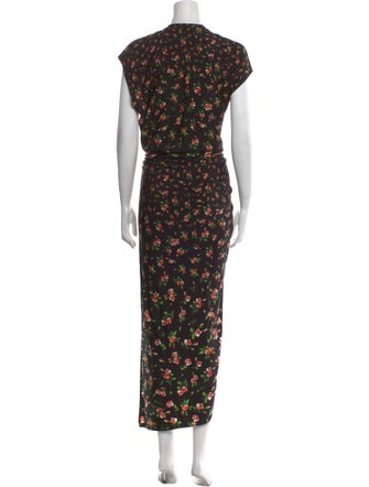 Paco Rabanne Floral Print Long Dress