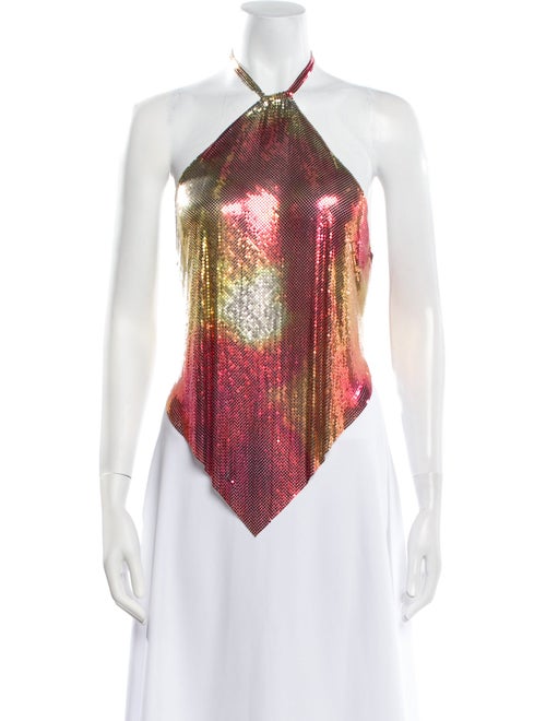 Paco Rabanne Printed Halterneck Blouse