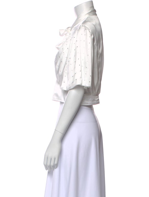 Paco Rabanne Striped Tie Neck Crop Top