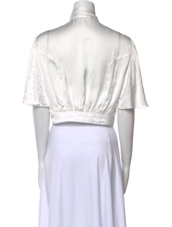 Paco Rabanne Striped Tie Neck Crop Top