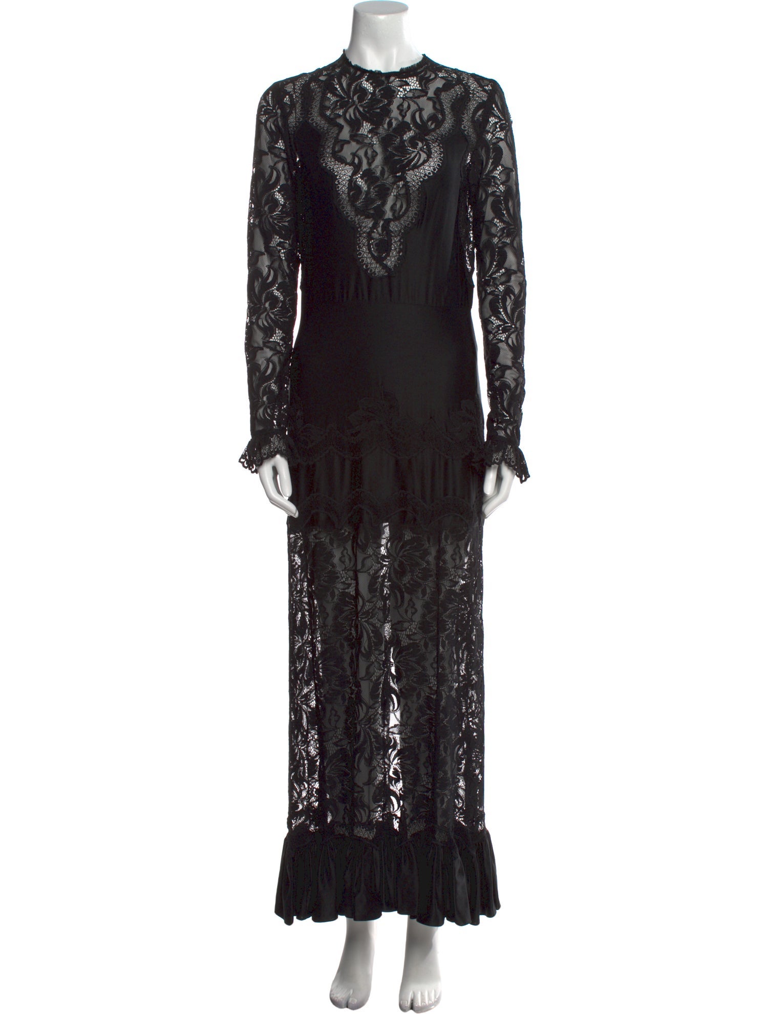 Paco Rabanne Lace Pattern Long Dress