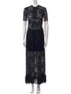 Paco Rabanne Lace Pattern Long Dress