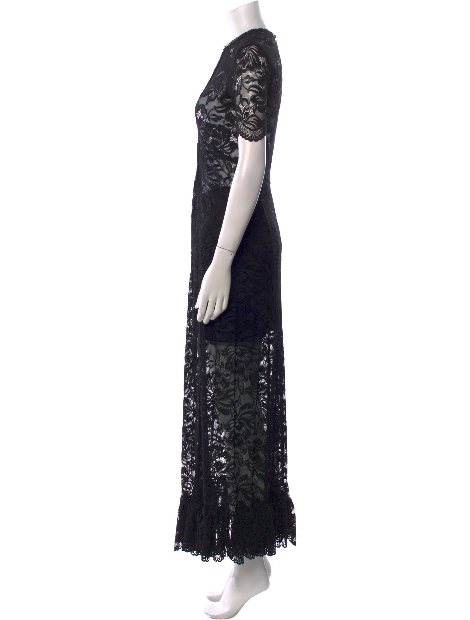 Paco Rabanne Lace Pattern Long Dress