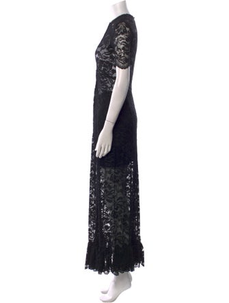 Paco Rabanne Lace Pattern Long Dress