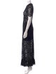 Paco Rabanne Lace Pattern Long Dress