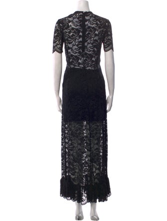Paco Rabanne Lace Pattern Long Dress