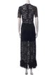 Paco Rabanne Lace Pattern Long Dress