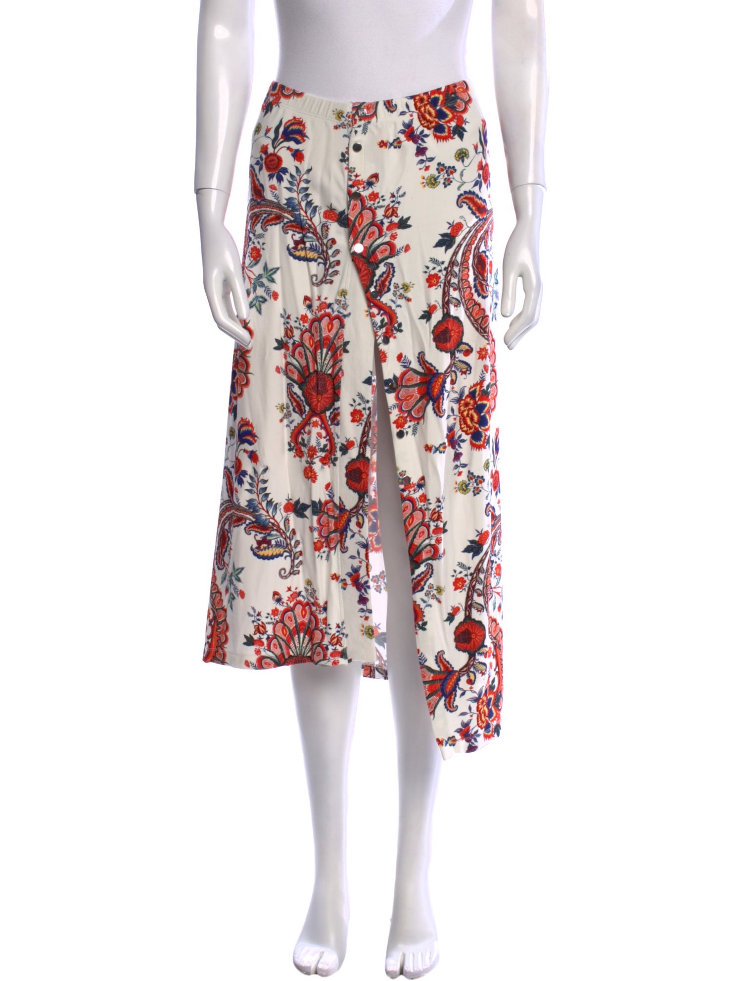 Paco Rabanne Floral Print Midi Length Skirt