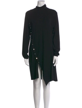 Paco Rabanne Mock Neck Knee-Length Dress