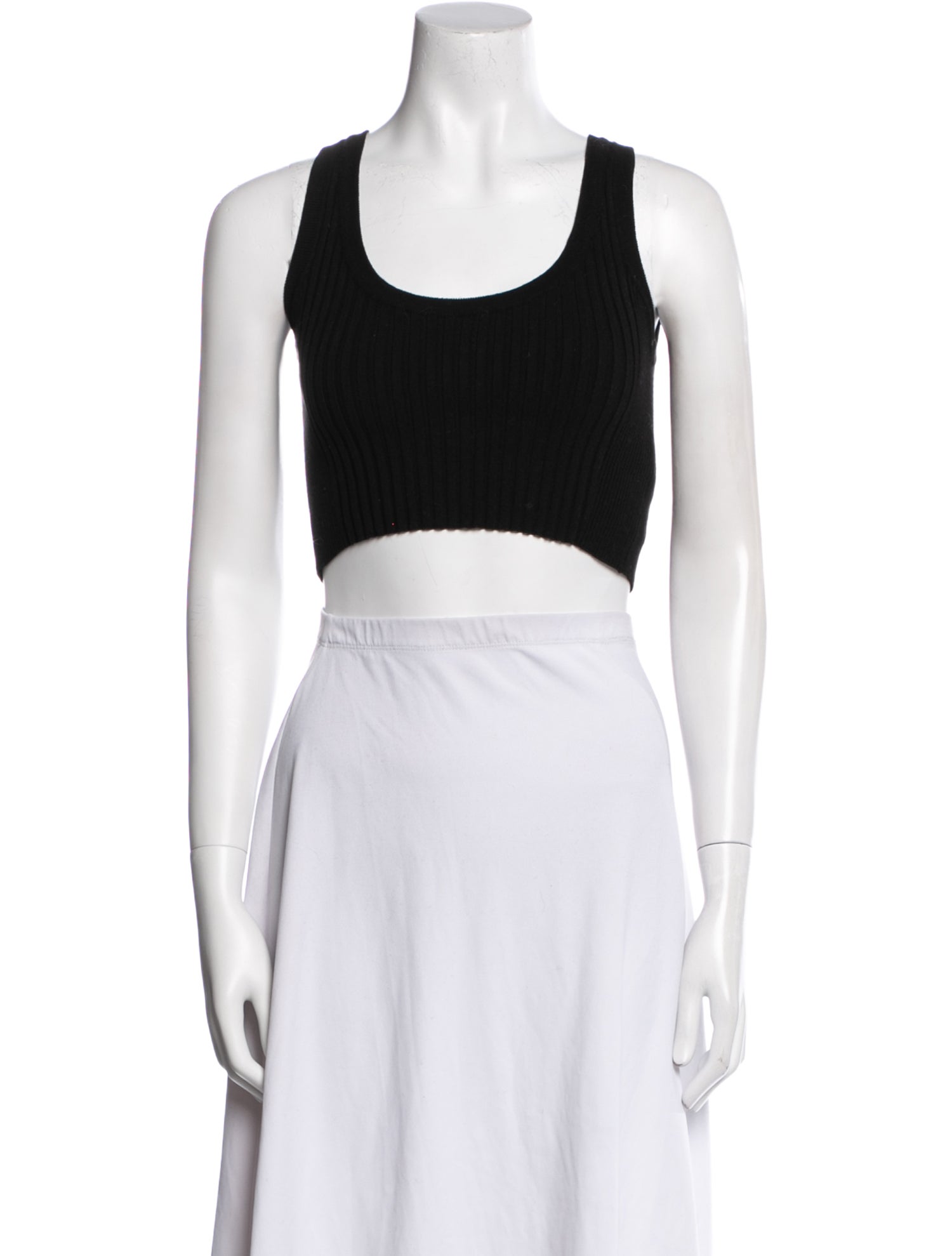 Paco Rabanne Scoop Neck Sleeveless Crop Top