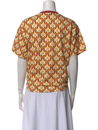 Paco Rabanne Printed Crew Neck Crop Top